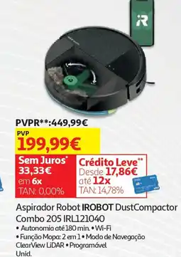 Auchan Aspirador Robot IROBOT DustCompactor Combo 205 IRL121040 promoção