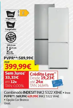 Auchan Combinado INDESIT INK2 5322 XB4E promoção