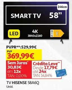 Auchan TV HISENSE 58A6Q promoção
