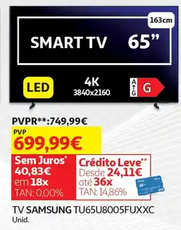 Auchan TV SAMSUNG TU65U8005FUXXC promoção