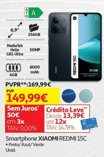 Auchan Smartphone XIAOMI REDMI 15C promoção