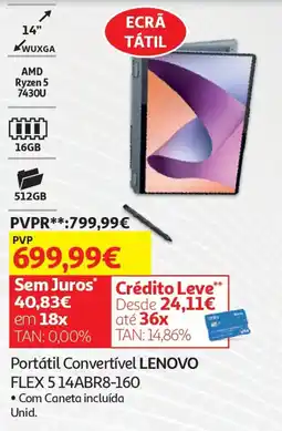 Auchan Portátil Convertível LENOVO FLEX 5 14ABR8-160 promoção