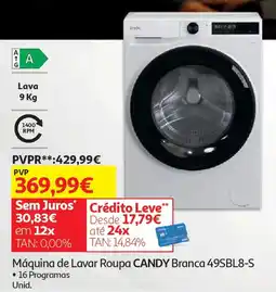 Auchan Máquina de Lavar Roupa CANDY Branca 49SBL8-S promoção