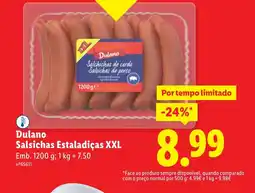 Lidl Dulano Salsichas Estaladiças XXL promoção