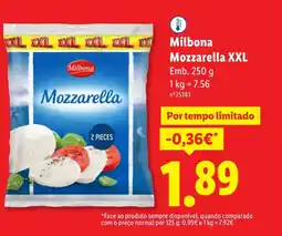 Lidl Milbona Mozzarella XXL promoção