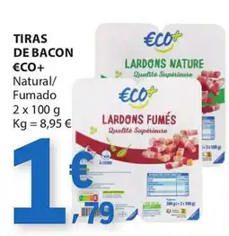 E.Leclerc Tiras de bacon €co+ promoção