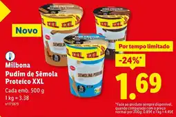 Lidl Milbona Pudim de Sêmola Proteíco XXL promoção