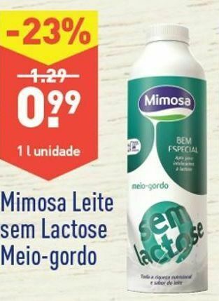 ALDI Leite sem lactose mimosa promoção