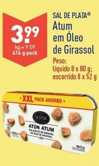 ALDI Atum em óleo vegetal promoção