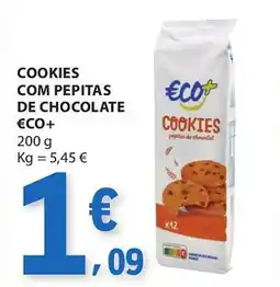 E.Leclerc Cookies com pepitas de chocolate €co+ promoção