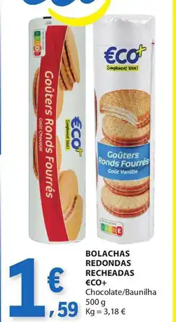 E.Leclerc Bolachas redondas recheadas €co+ promoção