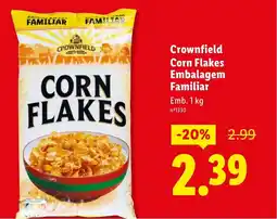 Lidl Crownfield Corn Flakes Embalagem Familiar promoção