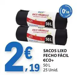 E.Leclerc Sacos lixo fecho fácil €co+ promoção