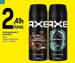 Intermarché Desodorizante em spray axe promoção