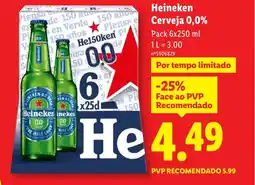 Lidl Heineken Cerveja 0,0% promoção