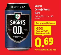 Lidl Sagres Cerveja Preta 0.0% promoção