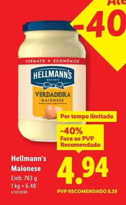 Lidl Hellmann's Maionese promoção
