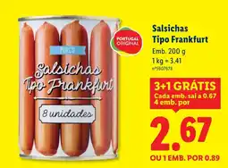 Lidl Salsichas Tipo Frankfurt promoção