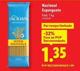 Lidl Nacional Esparguete promoção