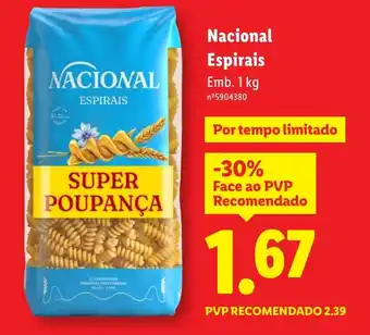 Lidl Nacional Espirais promoção