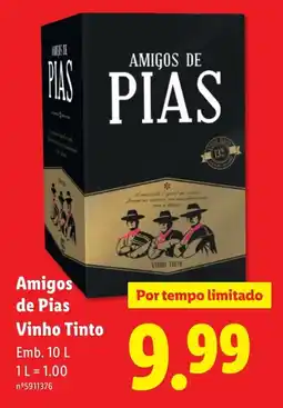 Lidl Amigos de Pias Vinho Tinto promoção