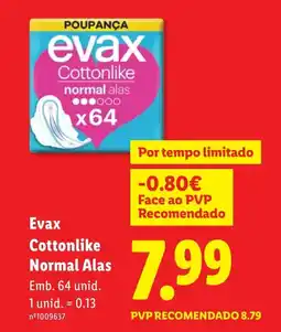Lidl Evax Cottonlike Normal Alas promoção