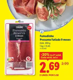 Lidl Fumadinho Presunto Fatiado 9 meses promoção
