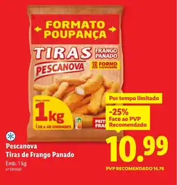 Lidl Pescanova Tiras de Frango Panado promoção