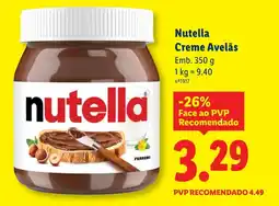 Lidl Nutella Creme Avelãs promoção