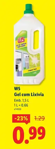 Lidl W5 Gel com Lixívia promoção