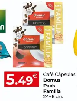 Miranda Supermercados Café Cápsulas Domus Pack Família 24+6 un. promoção