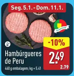 ALDI Hambúrgueres de Peru promoção