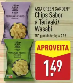 ALDI ASIA GREEN GARDEN Chips Sabor a Teriyaki/ Wasabi promoção