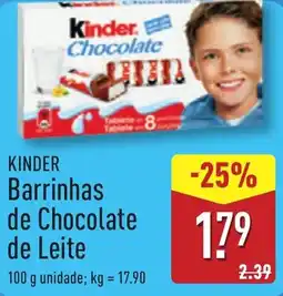 ALDI KINDER Barrinhas de Chocolate de Leite promoção