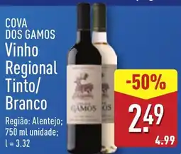 ALDI COVA DOS GAMOS Vinho Regional Tinto/ Branco promoção