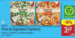 ALDI FLETE Pizza de Cogumelos/ Espinafres promoção