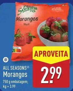 ALDI ALL SEASONS Morangos promoção