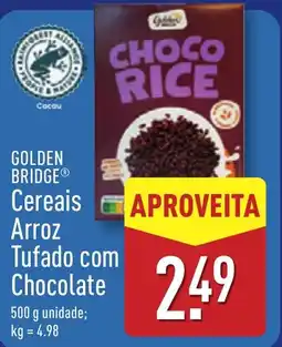 ALDI GOLDEN BRIDGE Cereais Arroz Tufado com Chocolate promoção