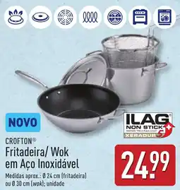 ALDI CROFTON Fritadeira/ Wok em Aço Inoxidável promoção