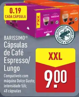 ALDI BARISSIMO Cápsulas de Café Espresso/ Lungo promoção