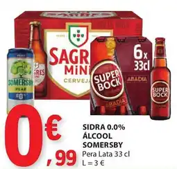 E.Leclerc Sidra 0.0% álcool somersby pera lata promoção