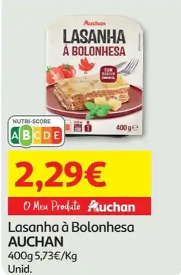 Minipreço Lasanha à Bolonhesa AUCHAN promoção