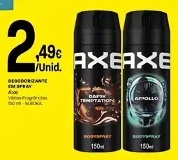 Intermarché Desodorizante em spray axe promoção