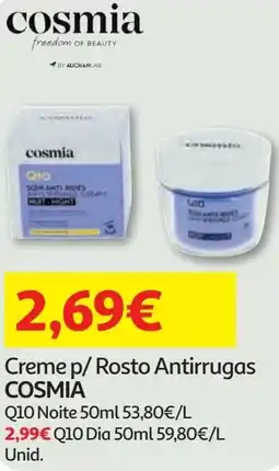 Minipreço Creme p/ Rosto Antirrugas COSMIA promoção