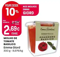 Intermarché Molho de tomate basilico emma giord promoção