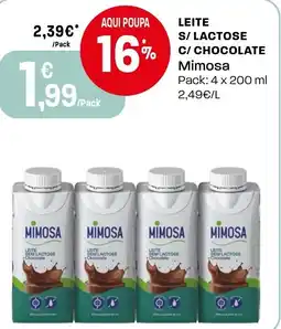 Intermarché Leite s/lactose c/ chocolate Mimosa promoção