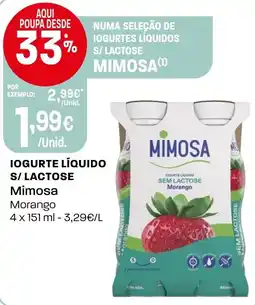 Intermarché Iogurte líquido s/ lactose Mimosa promoção