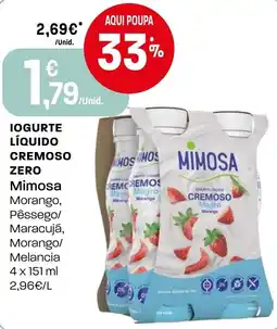 Intermarché Iogurte líquido cremoso zero mimosa promoção