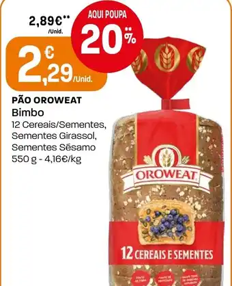 Intermarché Pão oroweat bimbo promoção