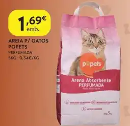 Spar Areia p/ gatos popets perfumada promoção
